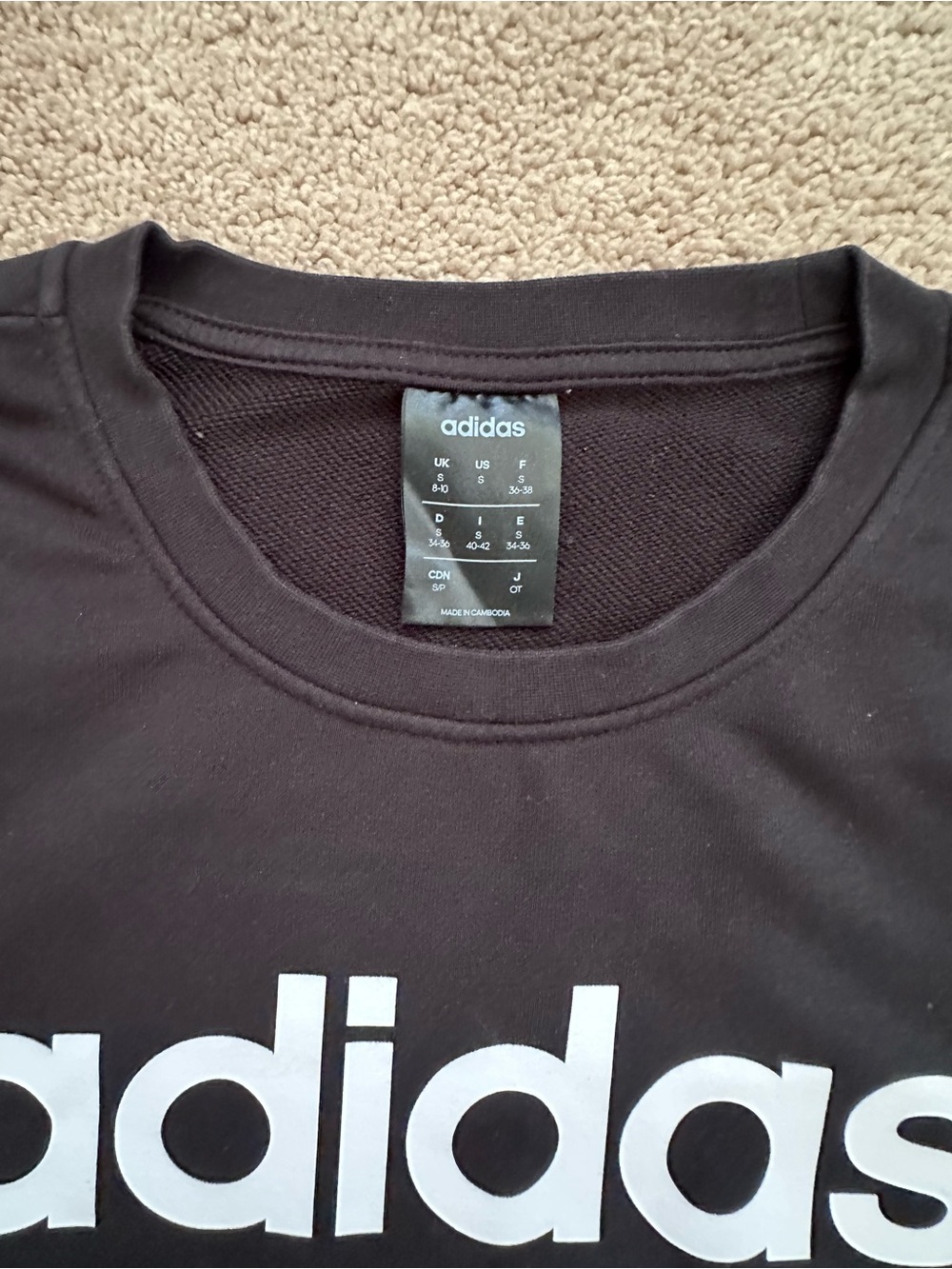 adidas Black Crewneck Sweatshirt with White Logo woman’s size small - Picture 3 of 10